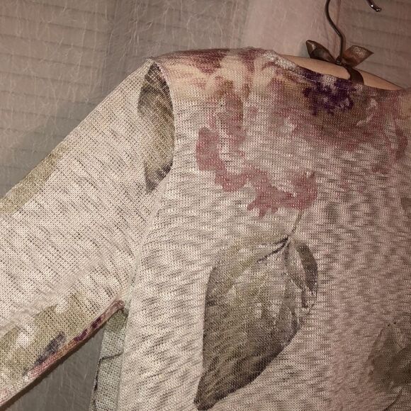 American Rag S Knit Floral Open Front Tasseled Hem Cardigan Kimono Duster - Picture 6 of 12